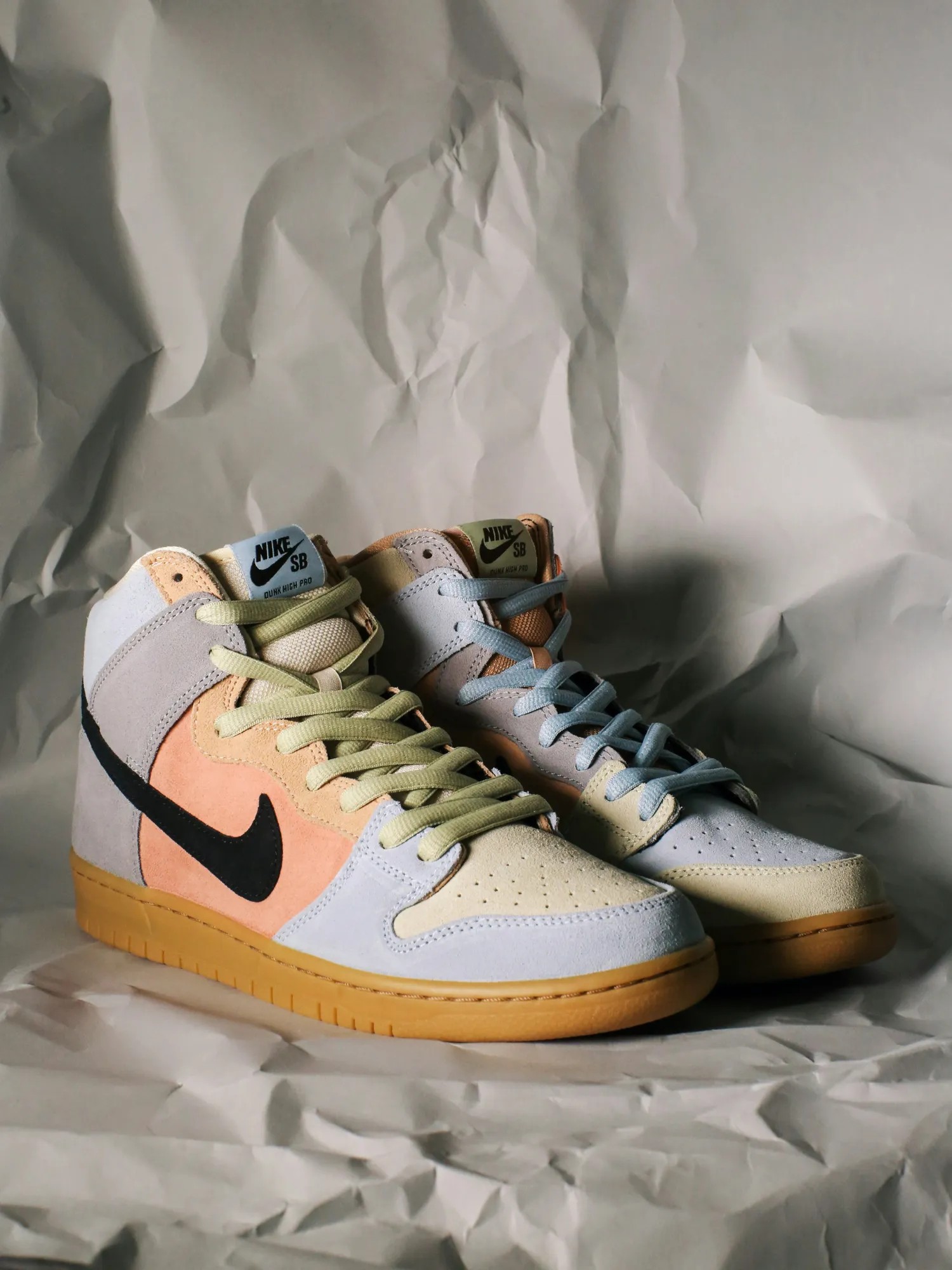 PASTEL MULTI-TONE HIGH-TOP SNEAKERS